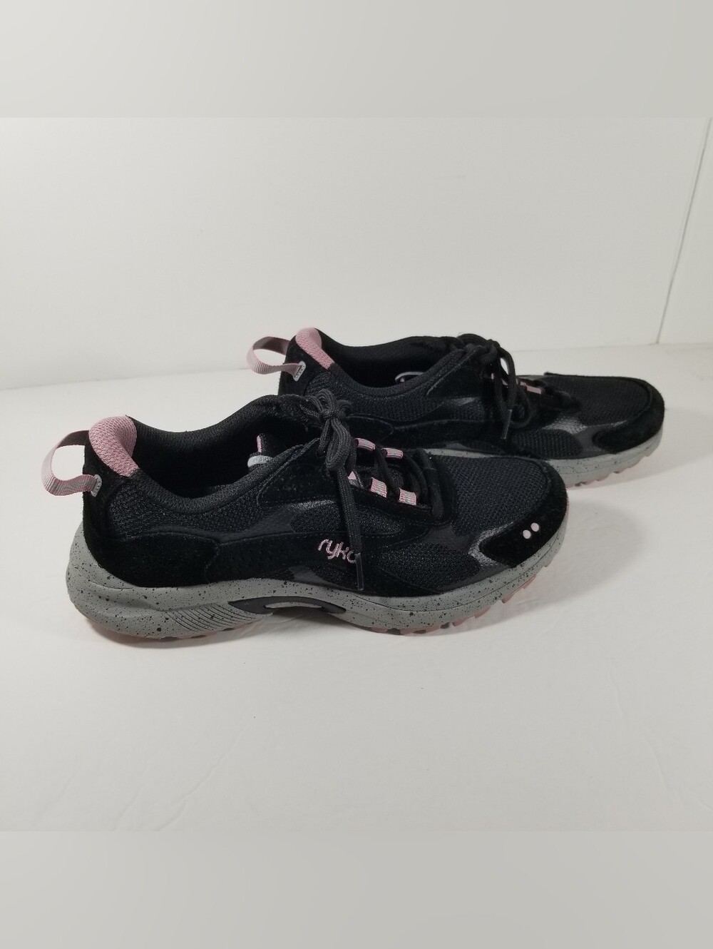 Ryka Sky Stride Trail Running Shoes Women's 9M Black Purple Leather Mesh